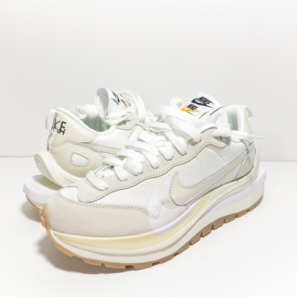 Women Nike VaoorWaffle Sacai White Beign Yellow Shoes